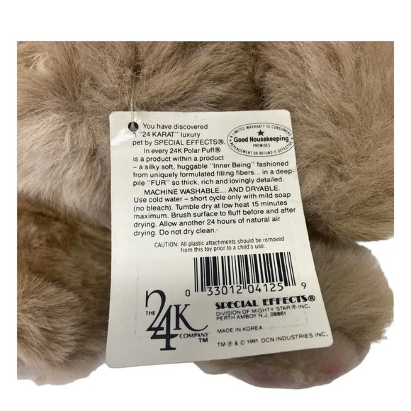 Vintage 1991 Brad Bear 24K Polar Puff Toy Stuffed Animal Tag Plush Brown 11" HTF - Picture 5 of 9